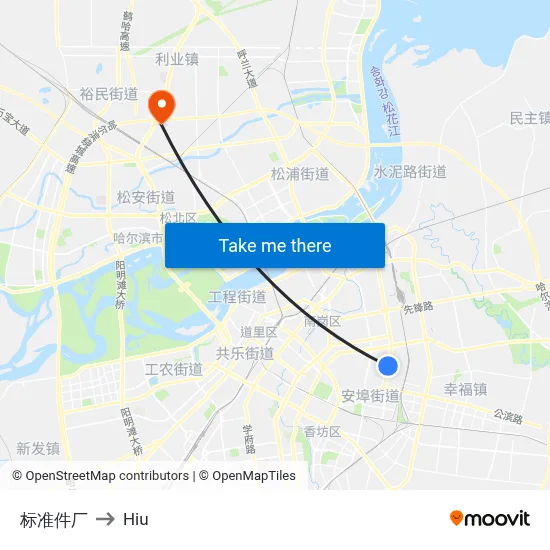 Standard Parts Factory to Hiu map