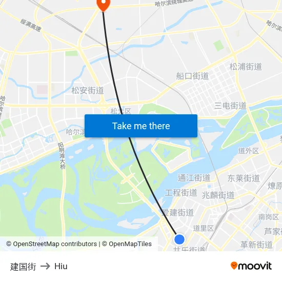 Jianguo Street to Hiu map