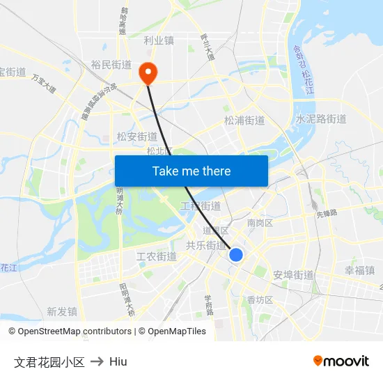 Wenjun Garden Complex to Hiu map