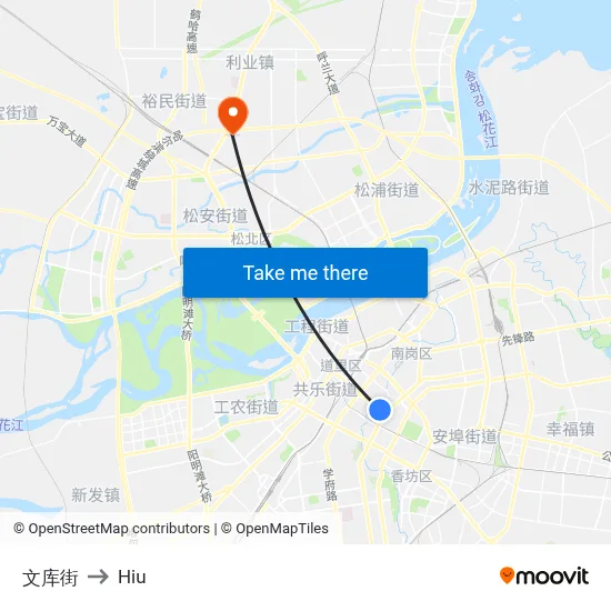 Wenku Street to Hiu map