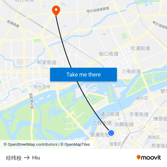 Jingwei School to Hiu map