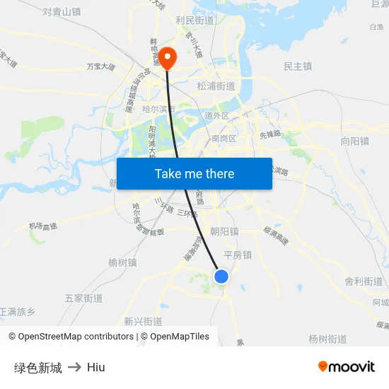 Green New City to Hiu map