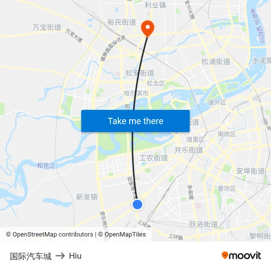 International Auto City to Hiu map