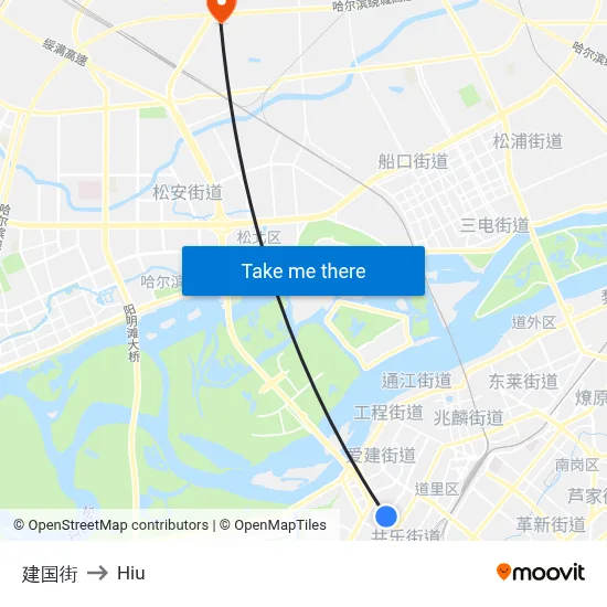 Jianguo Street to Hiu map