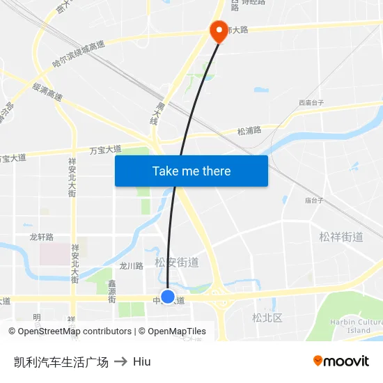 Kaili Auto Life Plaza to Hiu map