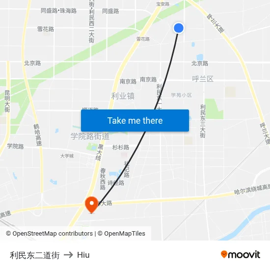 Limin East 2nd Street to Hiu map