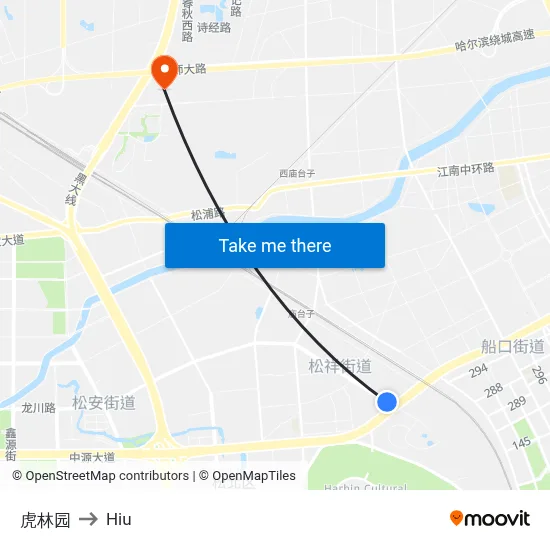 虎林园 to Hiu map
