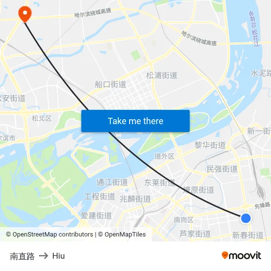 Nanzhi Road to Hiu map