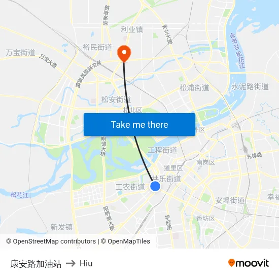 Kang'an Road Gas Station to Hiu map