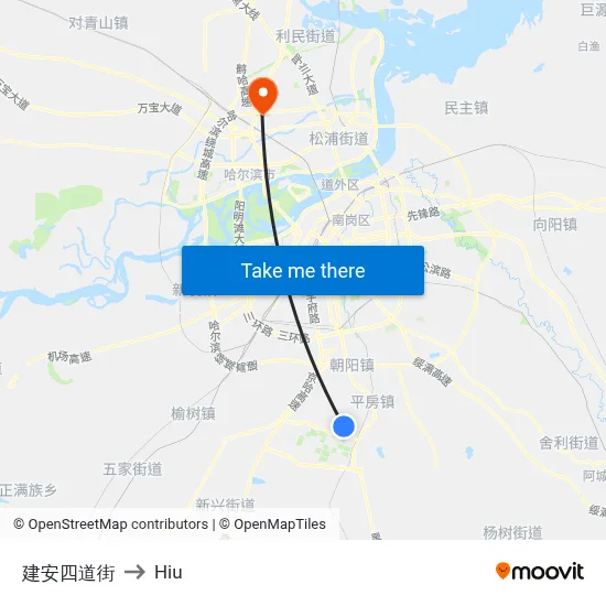 Jianan 4th Street to Hiu map