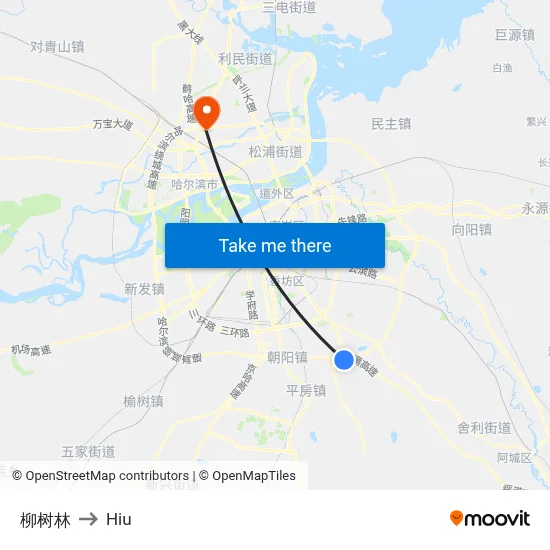 Willow Grove to Hiu map