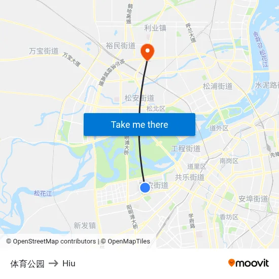 Sports Park to Hiu map