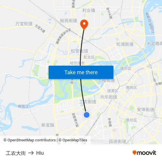 Gong Nong Street to Hiu map