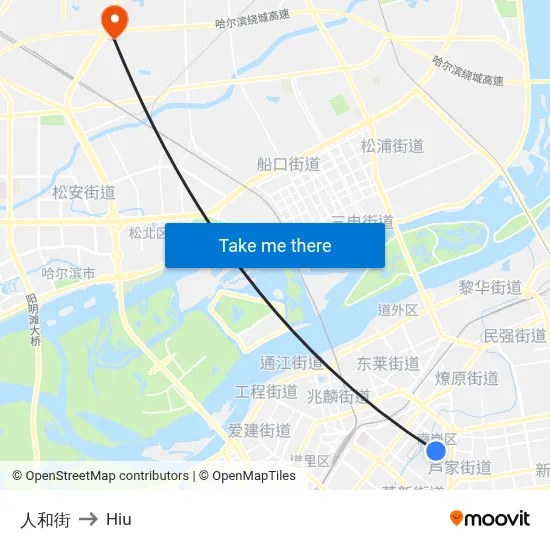 Renhe Street to Hiu map