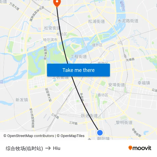 Comprehensive Ranch (Temporary Stop) to Hiu map
