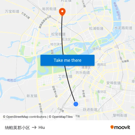Napa Manor Community to Hiu map