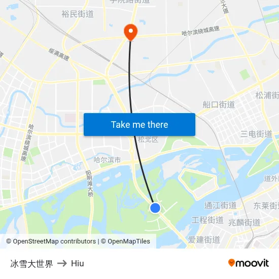 Snow World to Hiu map