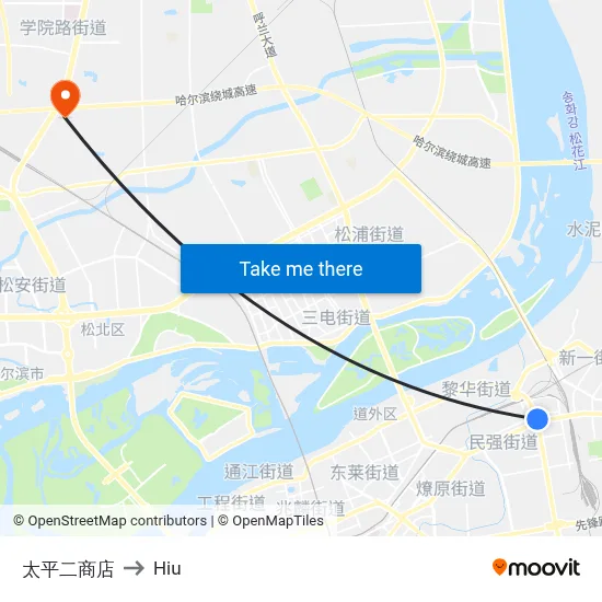 Taiping Second Store to Hiu map