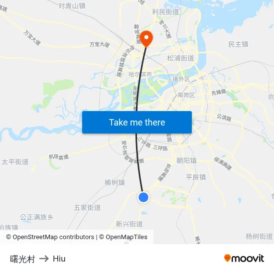 Dawn Village to Hiu map