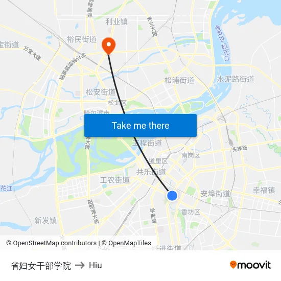 Provincial Women's Cadre Institute to Hiu map