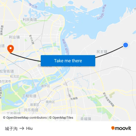 Chengzigou to Hiu map