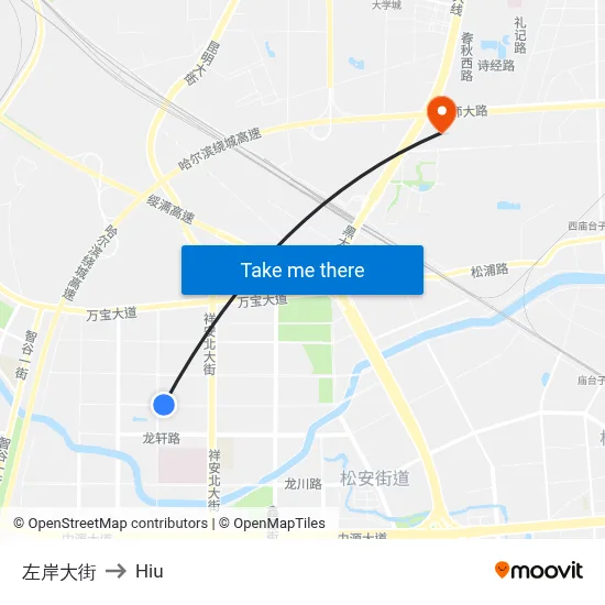 Left Bank Street to Hiu map