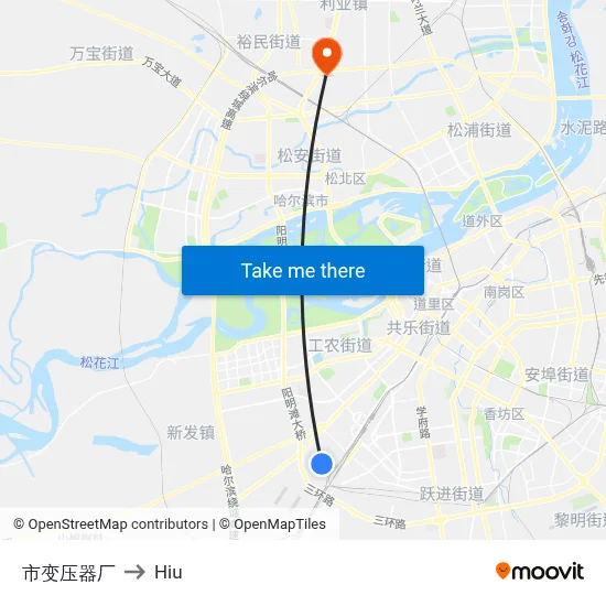 City Transformer Factory to Hiu map