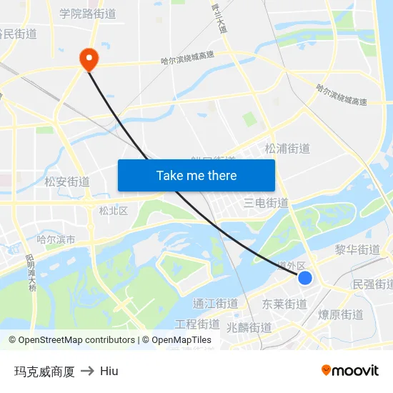 Makewei Mall to Hiu map