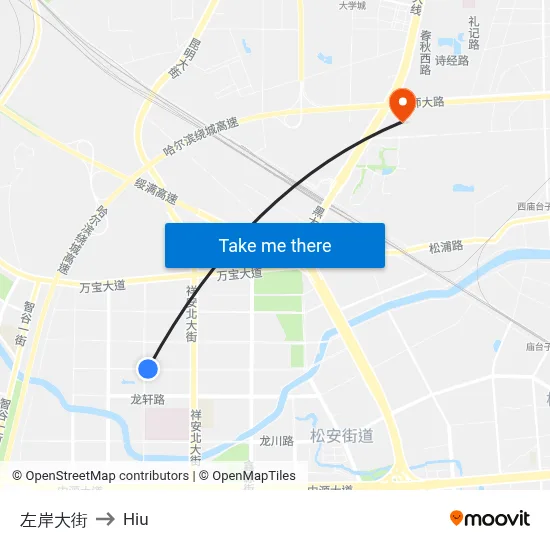 Left Bank Street to Hiu map