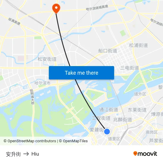 Ansheng Street to Hiu map