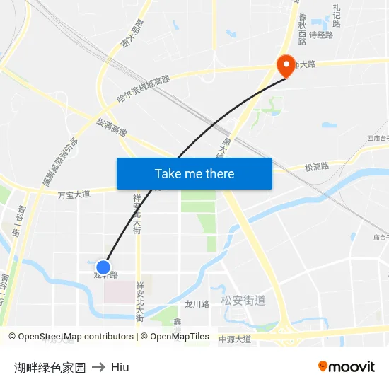 Lakeside Green Garden to Hiu map