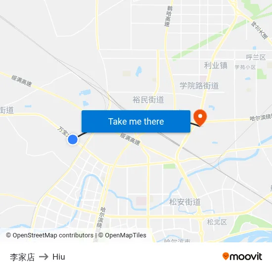 Lee Family Store to Hiu map