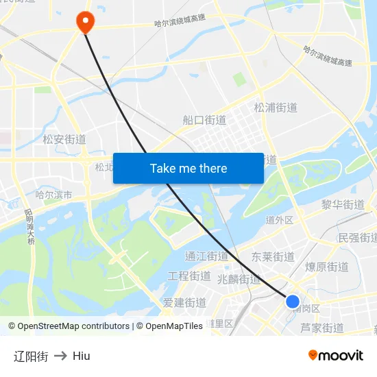 Liaoyang Street to Hiu map