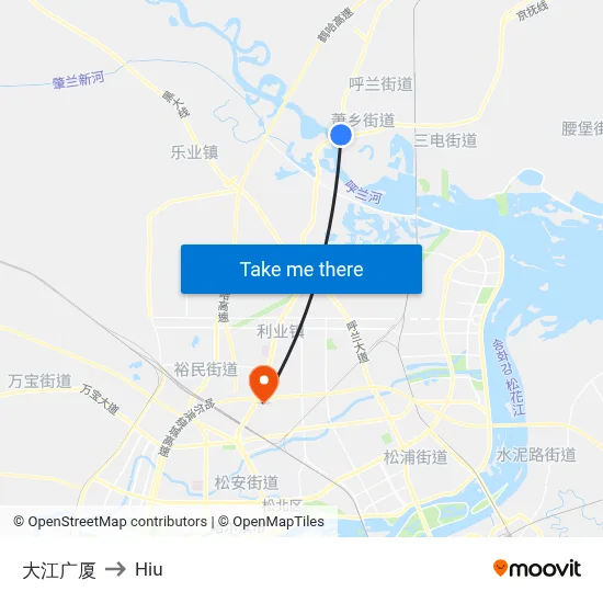 Dajiang Plaza to Hiu map
