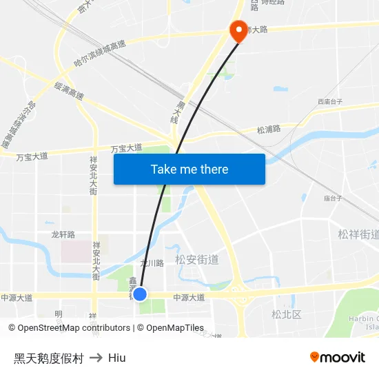 Black Swan Resort to Hiu map