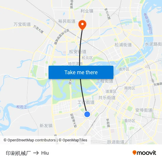 Printing Machinery Factory to Hiu map