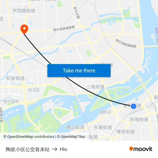 Ceramic District Bus Terminal to Hiu map
