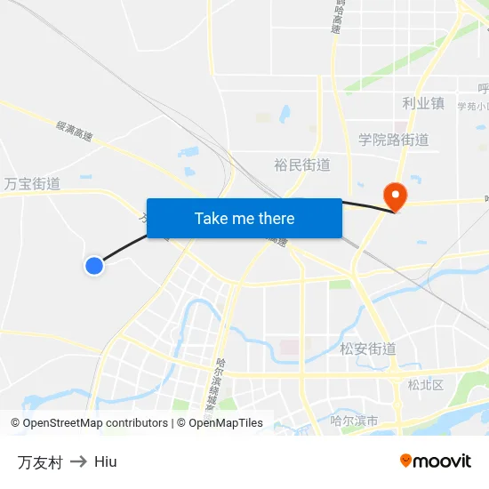 Wanyou Village to Hiu map