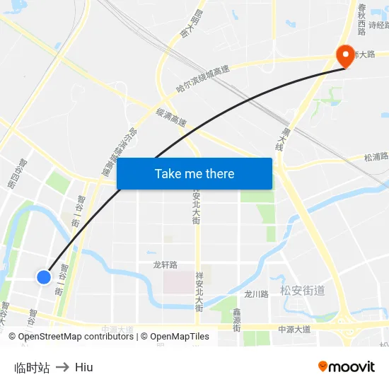 Temporary Station to Hiu map