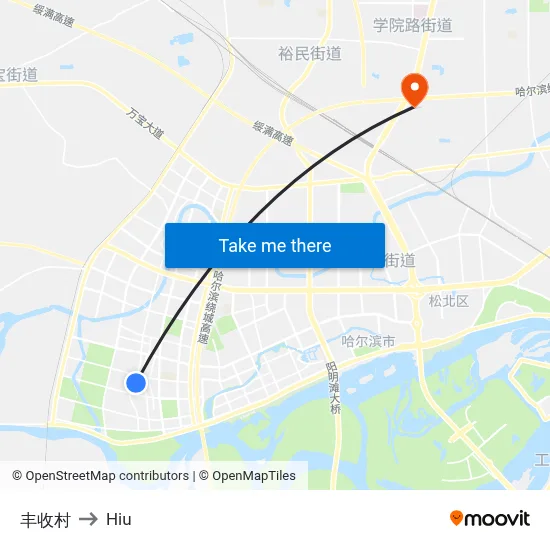 Fengshou Village to Hiu map