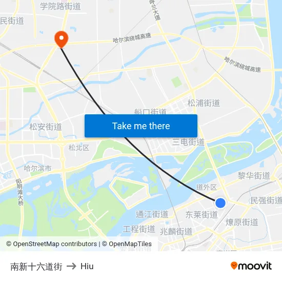 Nanxin 16th Street to Hiu map