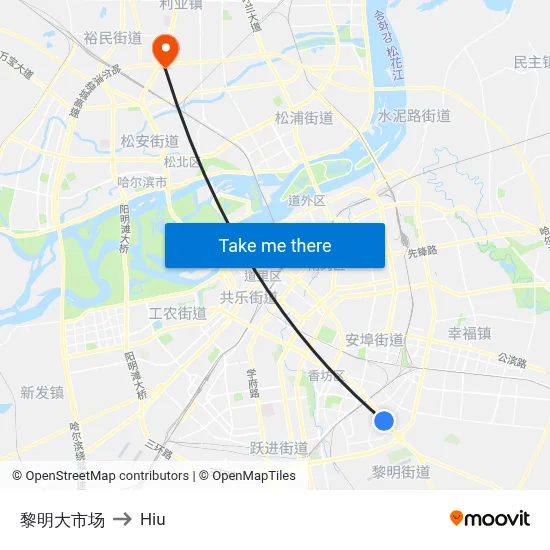 Liming Market to Hiu map