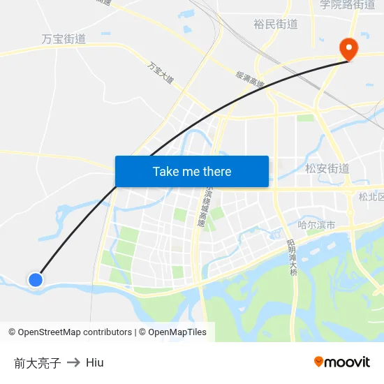 Front Daliangzi to Hiu map