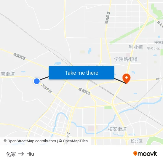 Huajia to Hiu map