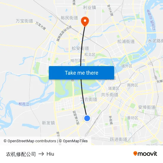 Agricultural Machinery Repair Company to Hiu map