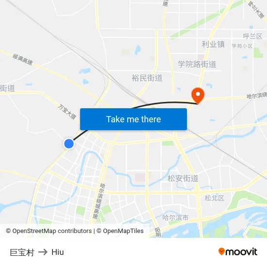 Jubao Village to Hiu map