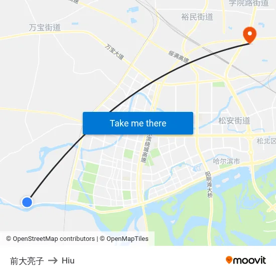 Front Daliangzi to Hiu map