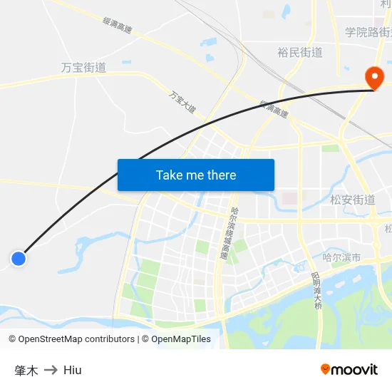 Zhaomu to Hiu map