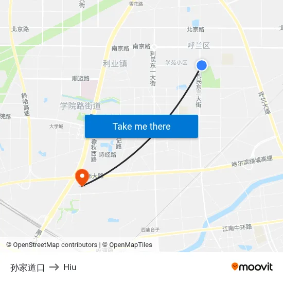 Sunjia Crossing to Hiu map