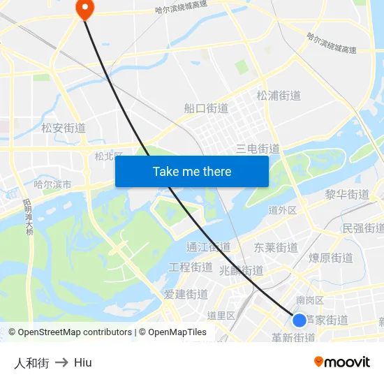 Renhe Street to Hiu map